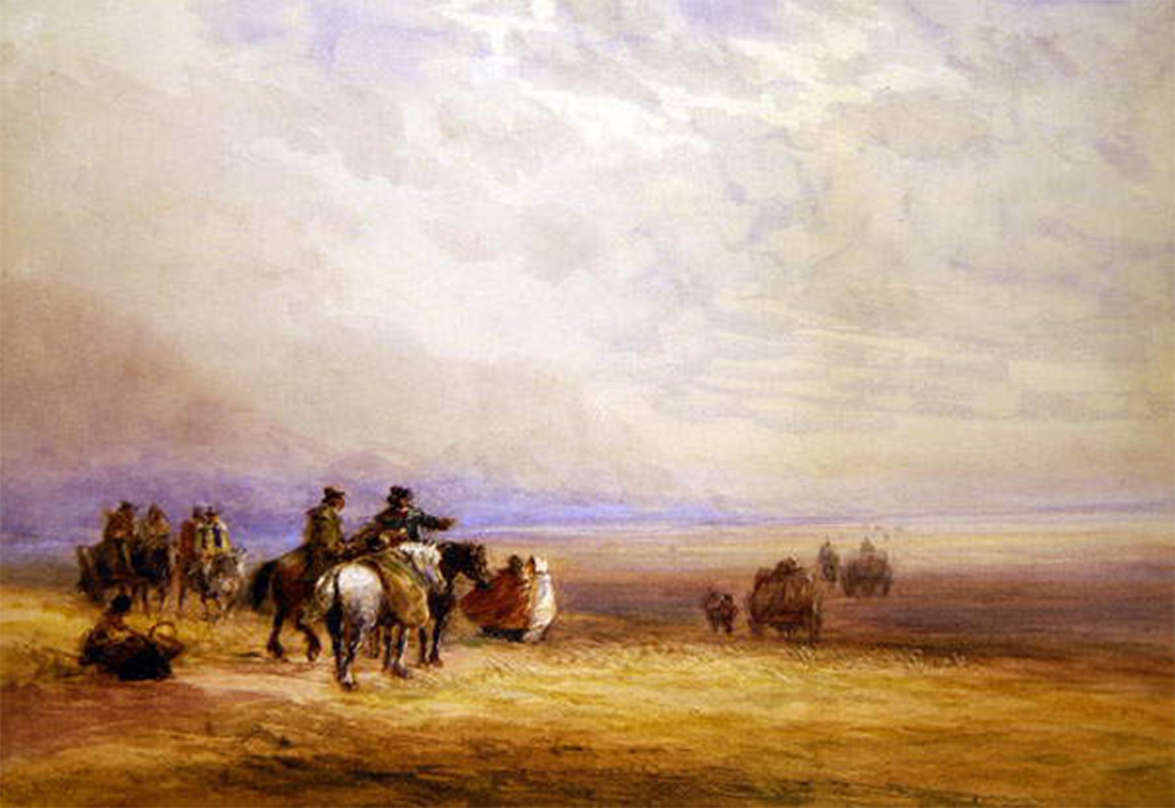 ARTXLXXBN Famous Art Print Poster Vintage Wall Art Preparing to Cross Lancaster Sands by David Cox Canvas Art Poster for Home Decor 60x90cm