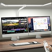 Vista 12 de ONEMIX Lámpara de escritorio LED de 42 pulgadas con abrazadera, luz de escritorio de arquitecto con control remoto, barra ajustable de 4 segmentos