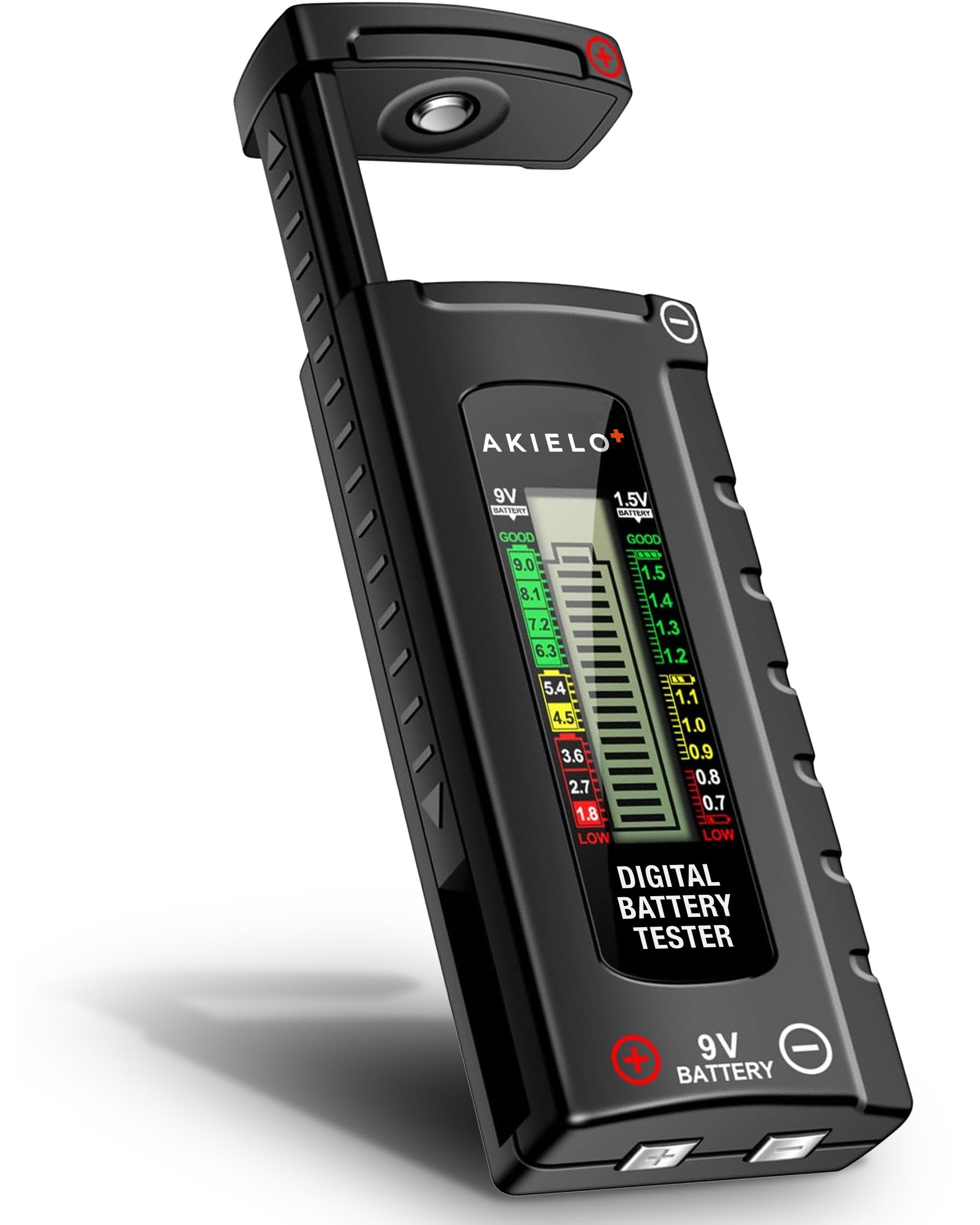 Digital Battery Tester – Easy Read LCD Display – No Battery Required – Universal Household Battery Checker for Size AA AAA C D 9V 1.5 Cell-image-35