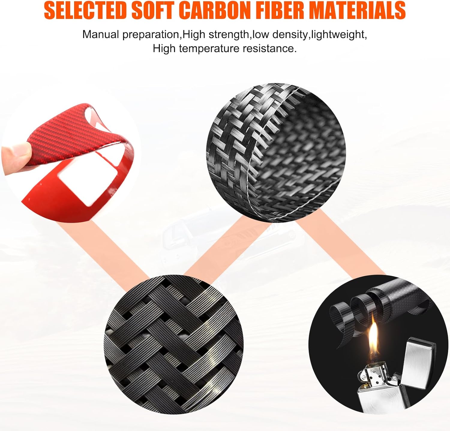 Soft Carbon Fiber Front Rear Interior Door Armrest Window Switch Trim Panel for Mazda MX-5 Miata ND Roadster 2016-2025+,Window Glasses Lifter Button Frame (Red Carbon Fiber)