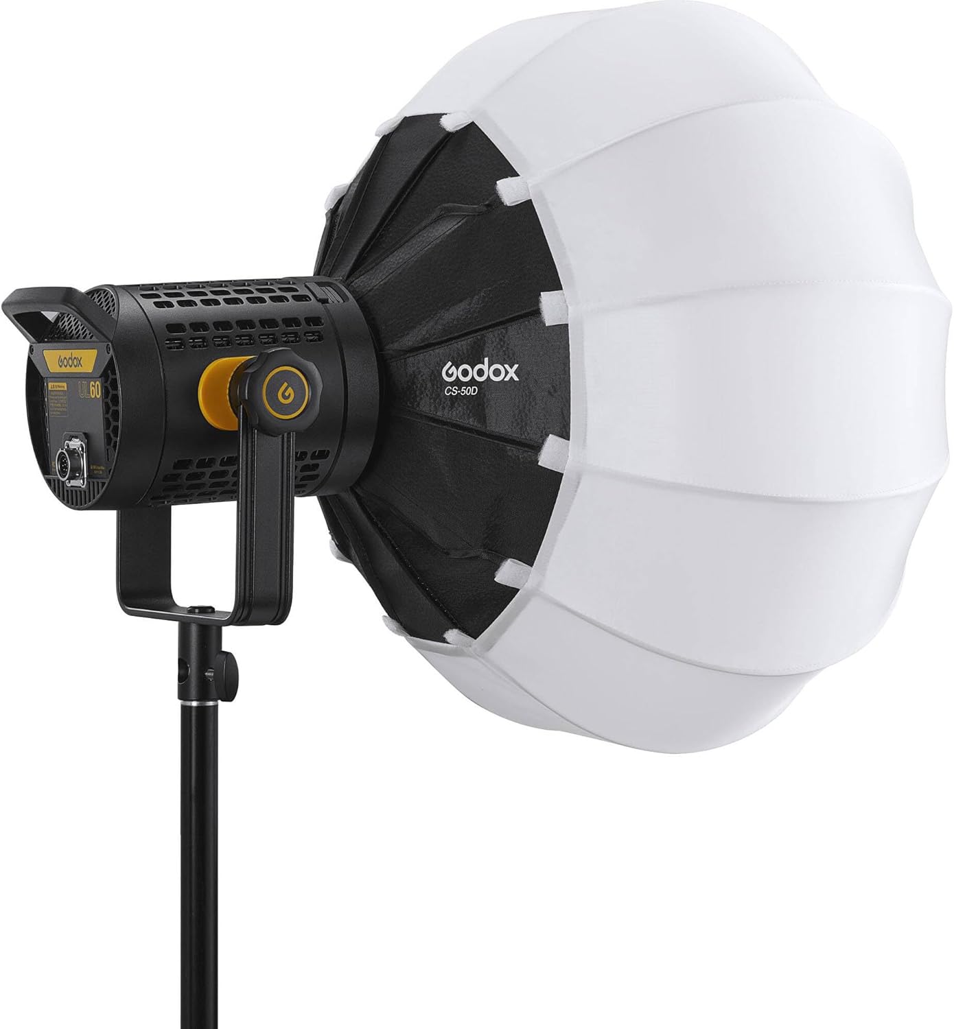 Godox Collapsible Lantern Softbox 19.7", 270° Omnidirectional Lighting, Bowens Mount Compatible with SL150 II, UL150, VL Series, Fast Setup, Durable Build, Optional Skirt Control (CS50D)
