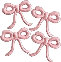 Giant 4-Pack Pink Bow Foil Balloons 30x28in - YTHETM Birthday Party Decor for Girls, Baby Showers, Weddings, Bachelorette