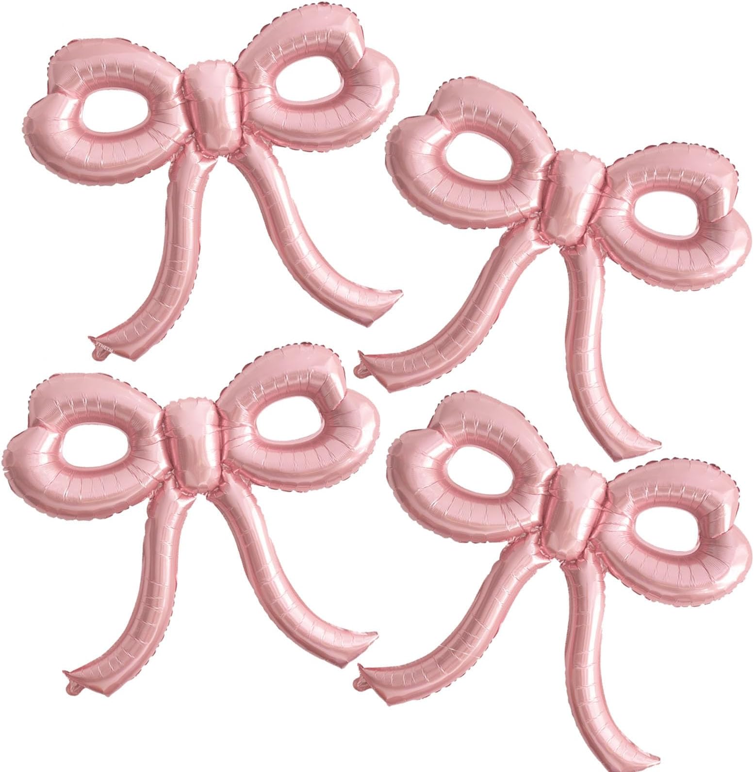 4 Pcs Pink Bow Balloons Bow Party Decorations for Girl Women Pink Bow Birthday Decorations Giant Foil Balloon for Baby Shower Bridal Engagement Wedding Decor Bachelorette Party Supplies