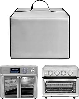 Heat-Resistant Nylon Cover Waterproof Dust Cover Case for Cuisinart Air Fryer TOA-70/for Kalorik MAXX Digital Air Fryer Oven 26 Quart Convection Toaster Oven,Silver