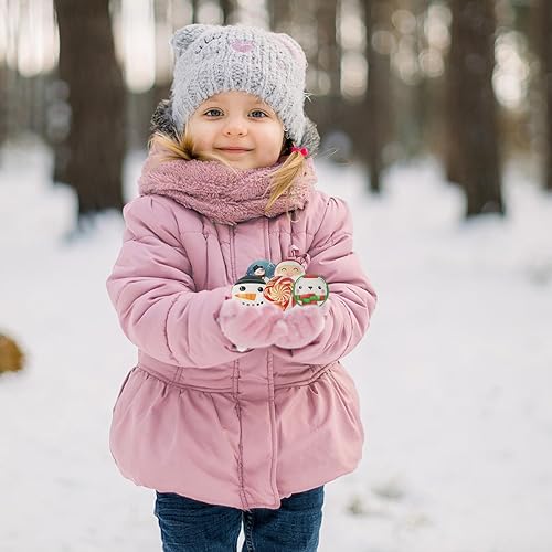 Miniatura 6 de Anboor 12 bolas de estrés de Navidad, muñeco de nieve, Papá Noel, kawaii, regalos de fiesta de Navidad, regalos de relleno de bolsas de regalos