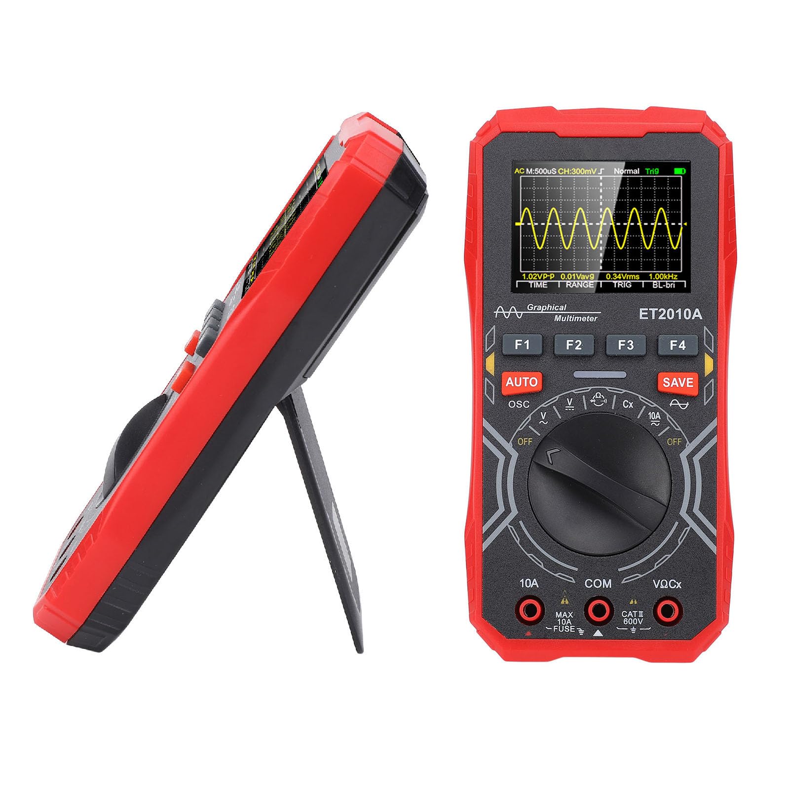 2 in 1 Oscilloscope and Multimeter, 2 in 1 Oscilloscope Multimeter Handheld Digital Oscilloscope 10MHz Bandwidth, 2.5Msps Sampling Rate, Meters