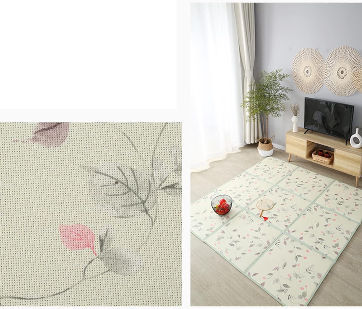 未使用 畳マット 折りたためる ユニット畳 60 180cm すべり止め 柄上敷き畳 和 モダン サマースリーピングマット Xqw 夏用 ベッドルーム 天然籐マット カーペット 置くだけで簡単 持ち運びに便利 レジャーたたみマット 睡眠に良い 正方形 3つ折りマット 厚さ1 2cm