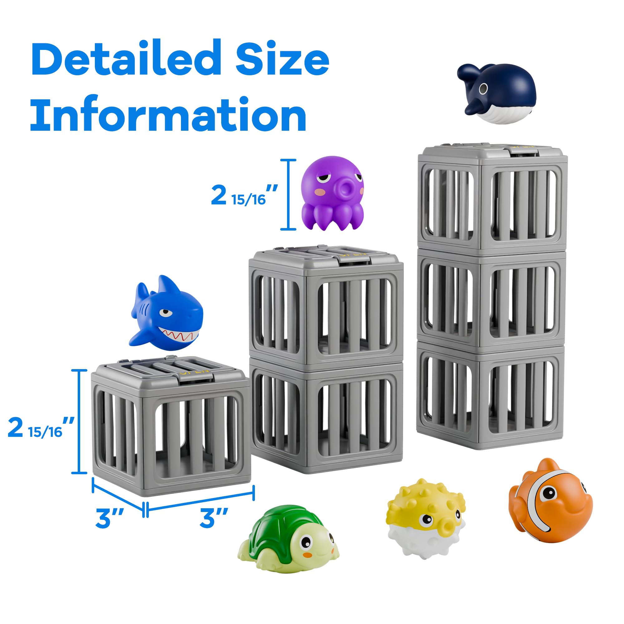 Funscape - Tauchspielzeug für Kinder, Schwimmbadspiel für Wasser Schwimmen Kleinkinder Badespielzeug-Set mit schwimmender Fischbox, Outdoor-Spaß, Strand