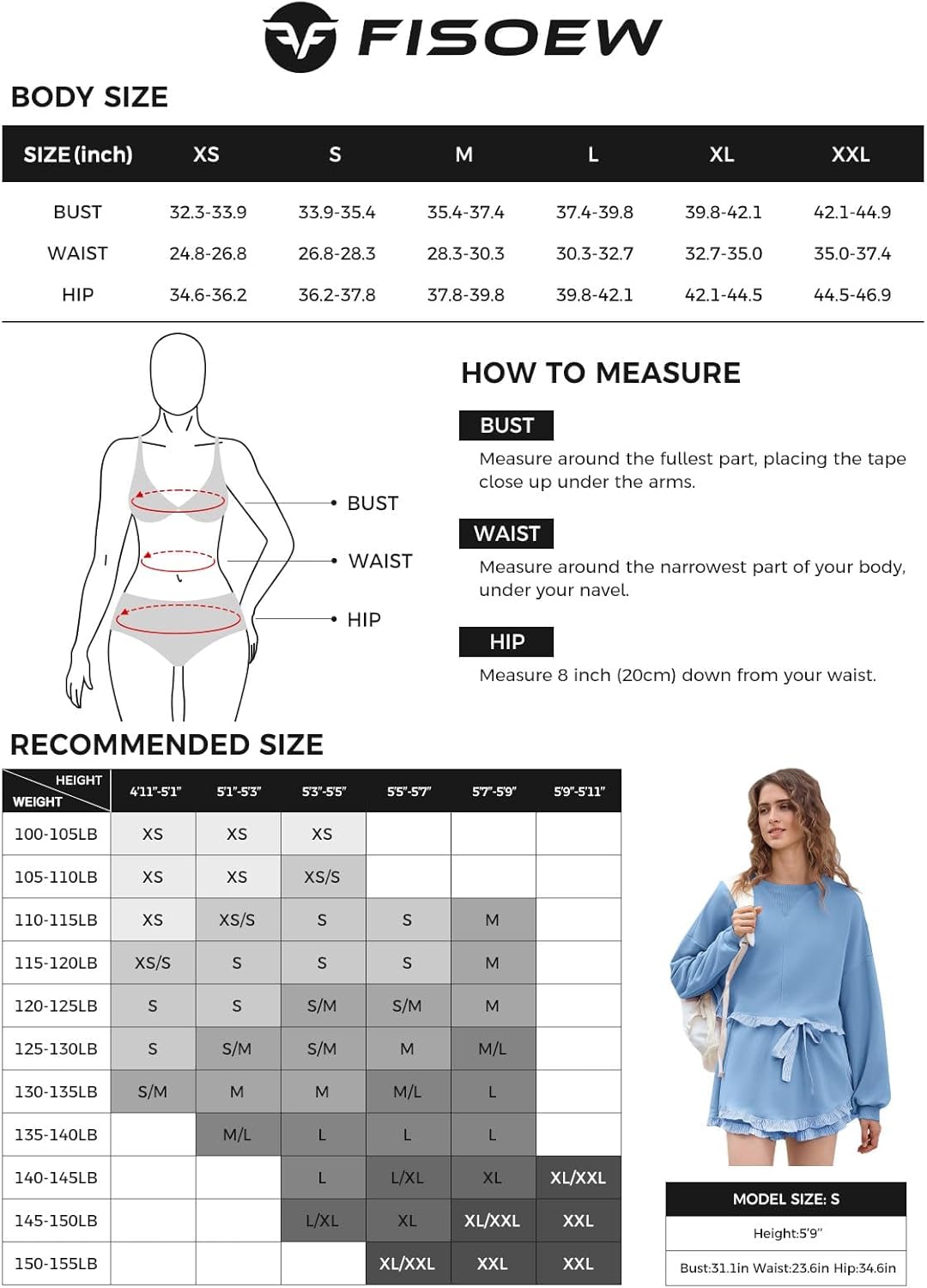 Fisoew Women's 2 Piece Lounge Sets Color Block Ruffle Cropped Sweatshirts Loose Drawstring Waist Shorts Sweatsuits - Image 7
