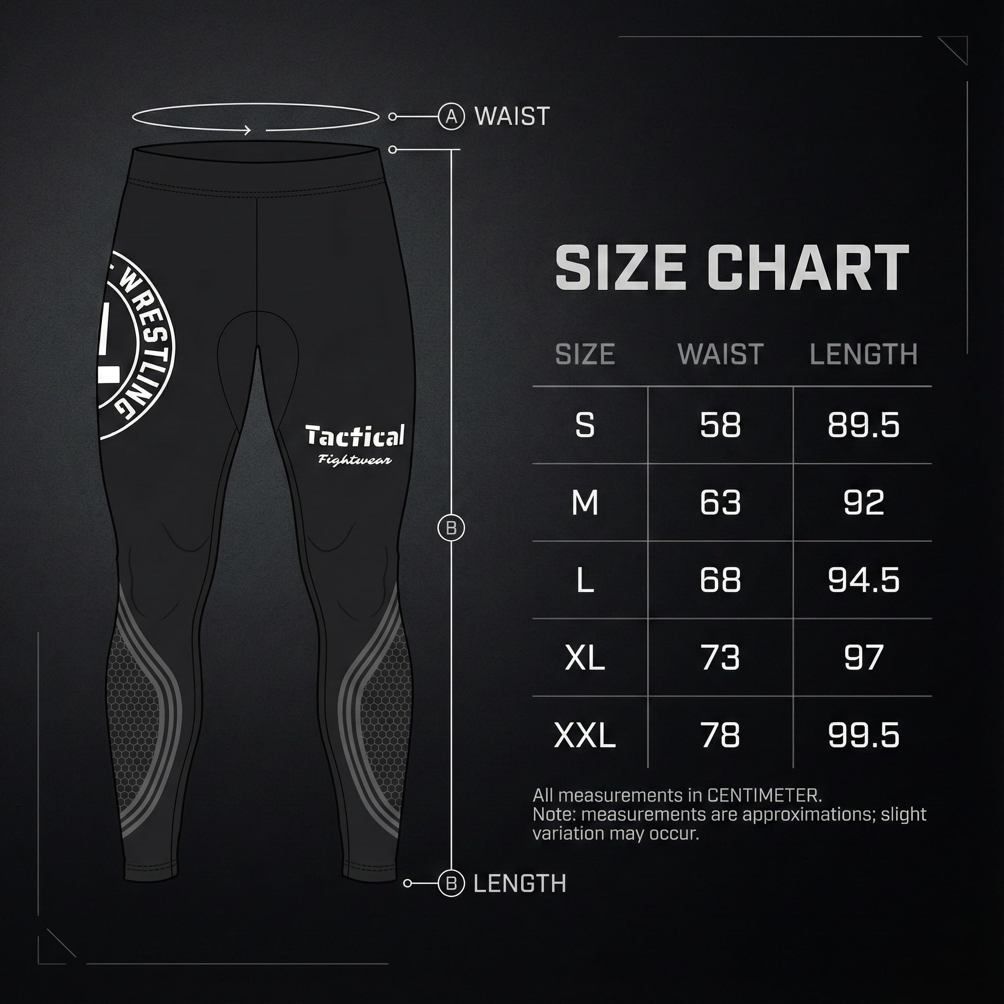 Tactical Fightwear Rashguard Legging (Spats) - Kompressionshose für MMA, BJJ, Grappling & Kickboxen, Atmungsaktiv & Schnell trocknend, Unisex Training Tight