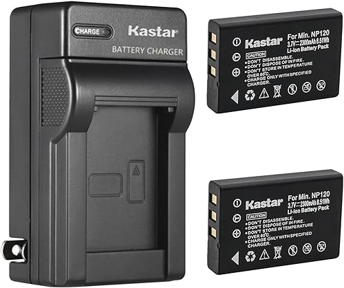 Miniatura 7 de Kastar Paquete de 1 cargador de batería y pared CA de repuesto para cámaras digitales Toshiba CAMILEO H30, CAMILEO X100, Minolta MN80NV, CONTAX Tvs
