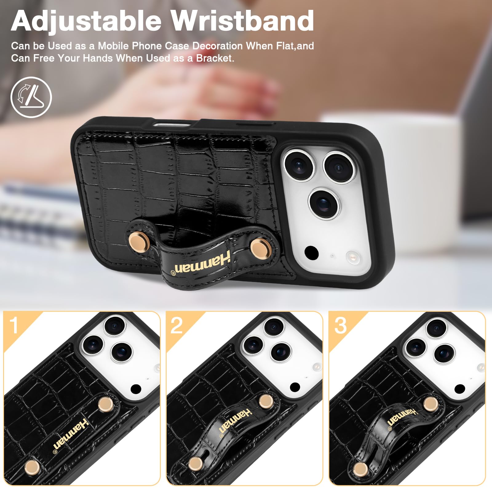 Amazon.co.jp: Hanman 適用される iPhone 17 Pro用レザーケース、調節