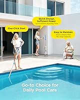 Vista 6 de InoKraft Aspiradora de Piscina para Piscina sobre el Suelo, Aspiradora de Piscina Manual Inalámbrica para Piscinas Enterradas, Limpiador de Piscina