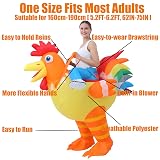 JOYBRO Inflatable Chicken Costume for Adult, Funny Rooster Costume, Riding Chicken Suit Perfect for Halloween, Carnival, Mardi Gras, Bachelor Parties, Cosplay and Themed Parties, One Size 150–190 cm