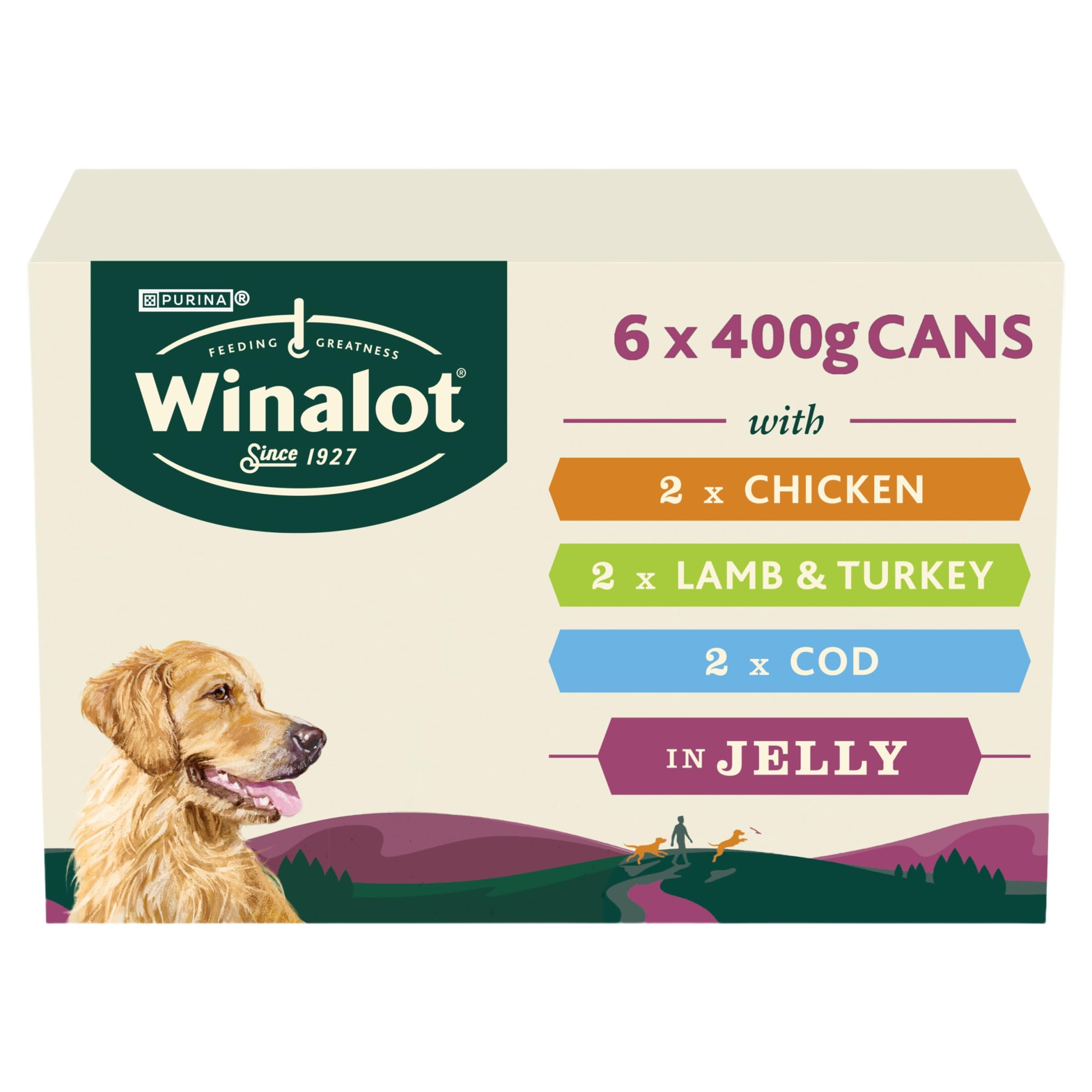 Winalot Classics Mixed in Jelly Wet Dog Food - Turkey & Lamb, Chicken & Cod Flavours - Complete Balanced Diet