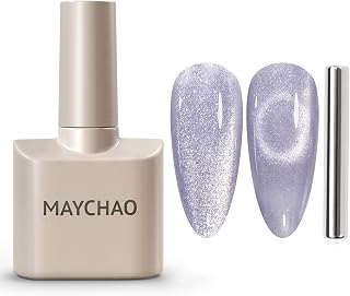 15ML Cat Eye Gel Nail Polish 1Pc Violet Gel Polish with Magnet Soak off Holographic Magnetic Nail Polish for Nail Art Manicure Salon DIY at Home, 0.5 OZ