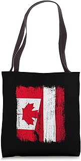 Canada Austria Half Flag Canadian Austrian Heritage Tote Bag