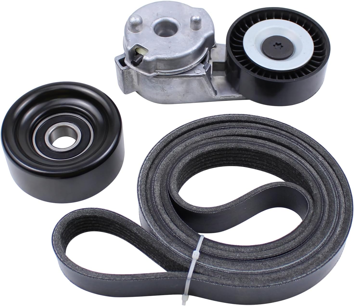 MOTOKU Serpentine Drive Belt Tensioner Pulley Kit for Jeep Wrangler 2000-2006 Grand Cherokee 1999-2004