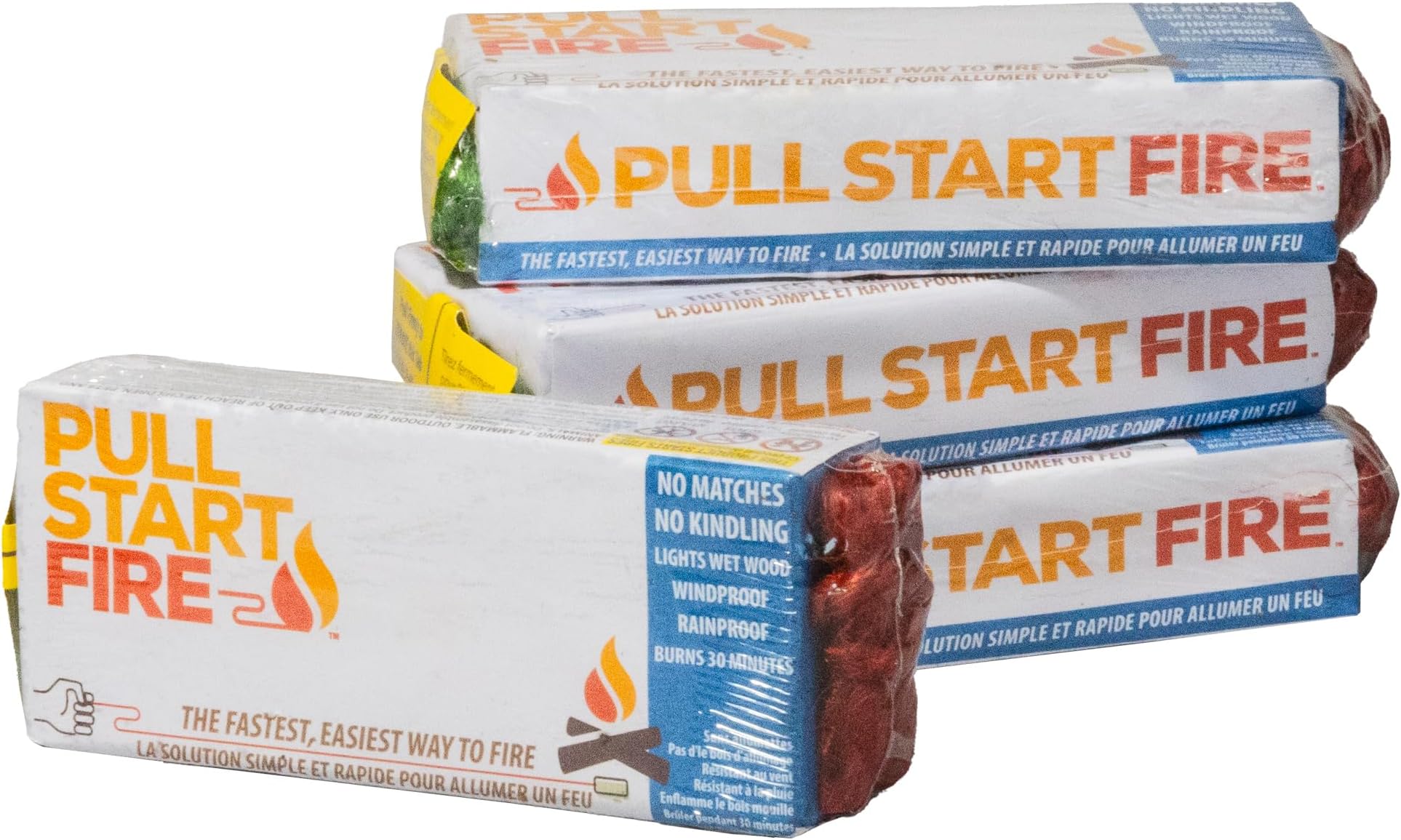 Pull Start Fire Pull String Firestarter | No Matches Required, Fire Starts in Seconds | for Campfires, Grill, Fireplace, BBQ | Lights Wet Wood, Easy to Use, Food Safe and Weather Resistant