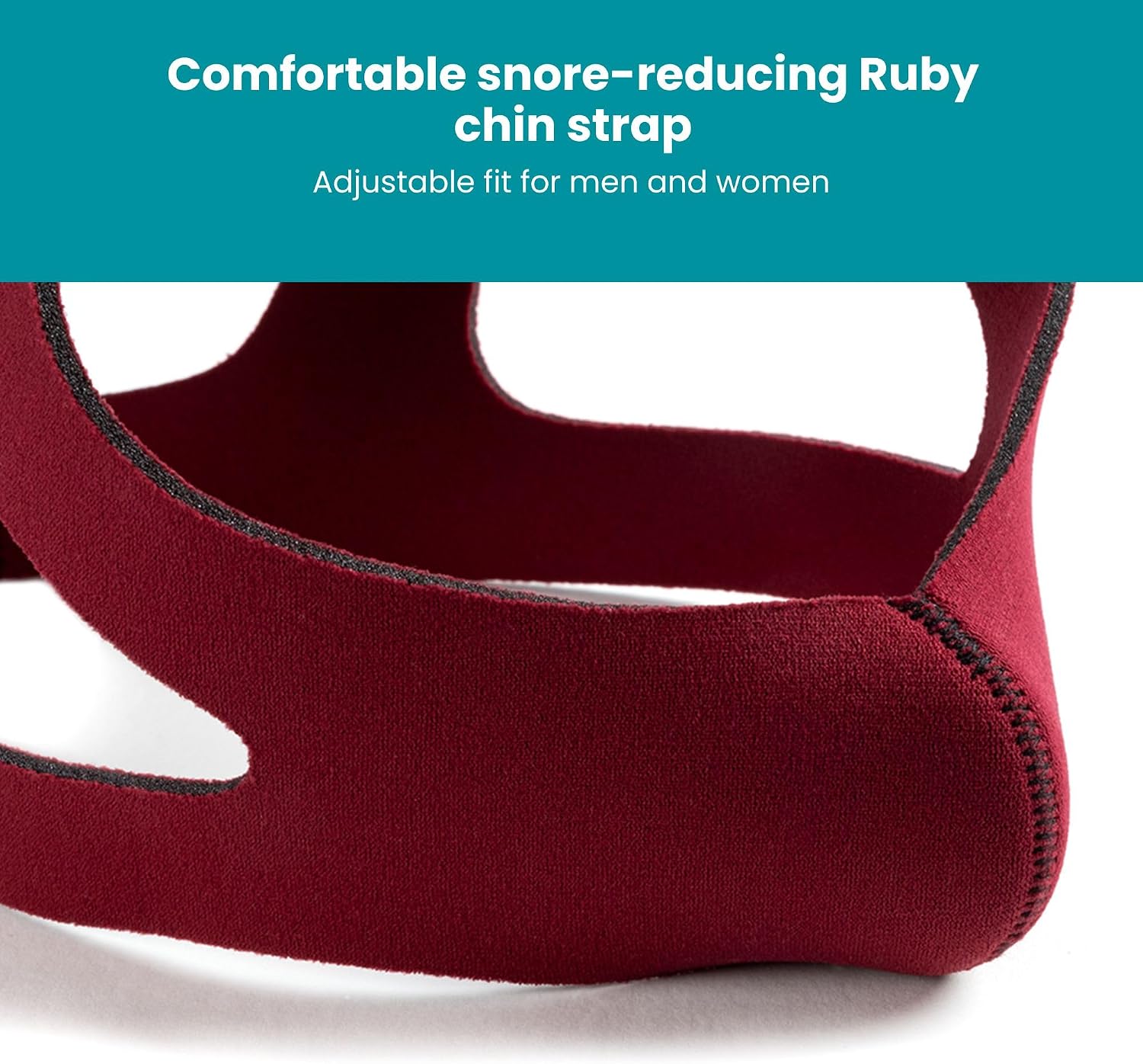 LIFESOURCE - Made in USA Quality - Anti Snore Chin Strap for CPAP Users, Hook-Free Non-Adjustable Design, Ruby, Breathable & Latex-Free, Comfortable Sleep Support, Sizes S/M/L
