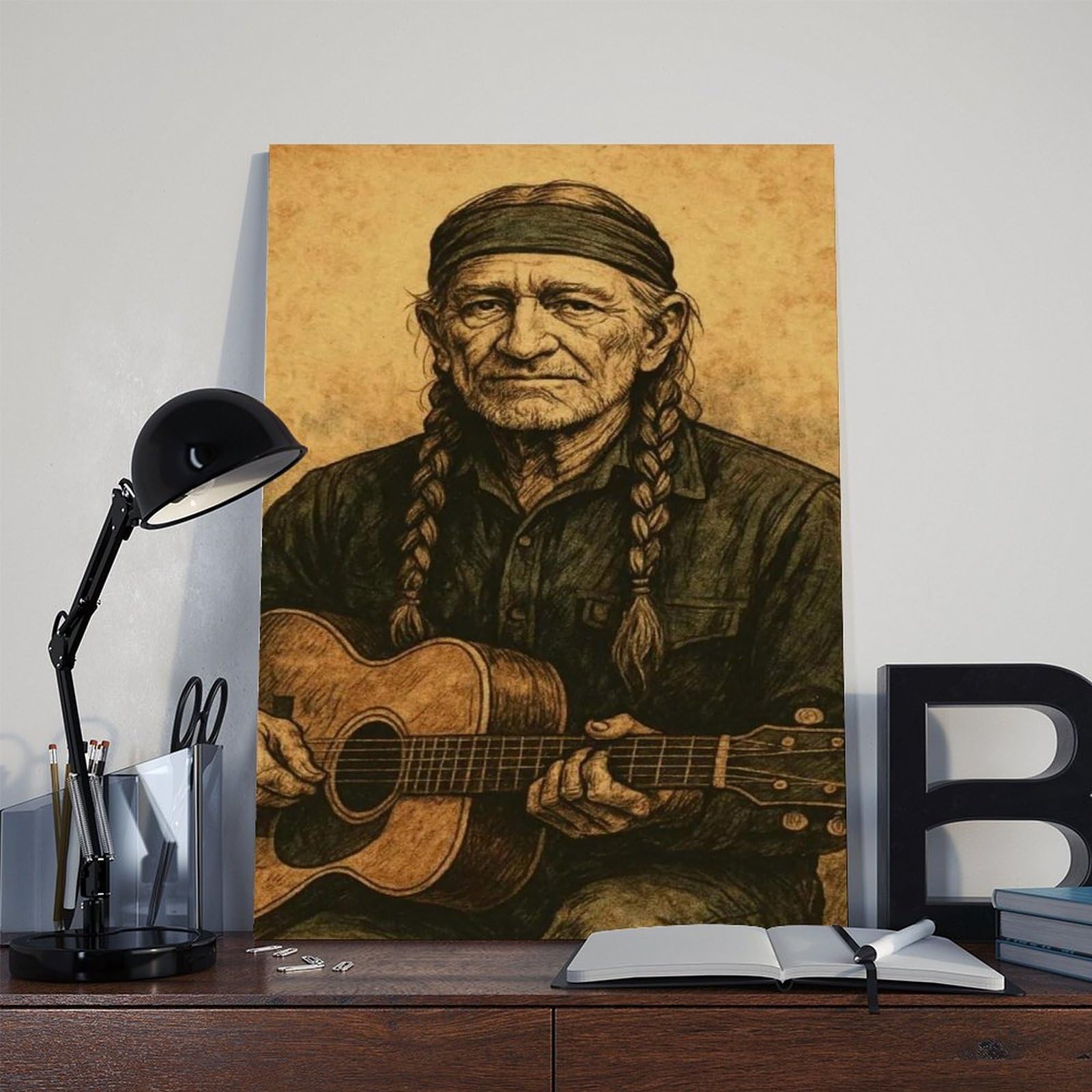 Poster artistico retrò con musica country su tela, decorazione per camera da letto, ufficio, camera da letto, regalo, 40 x 60 cm