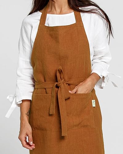 Miniatura 2 de MagicLinen 100% Linen Apron - Cooking, Gardening, Grilling, Painting Apron with Pockets - Perfect for Women and Men