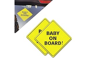 4.9" Baby ON Board Diamond-Shaped Waterproof Single-Sided See-Through Sticker