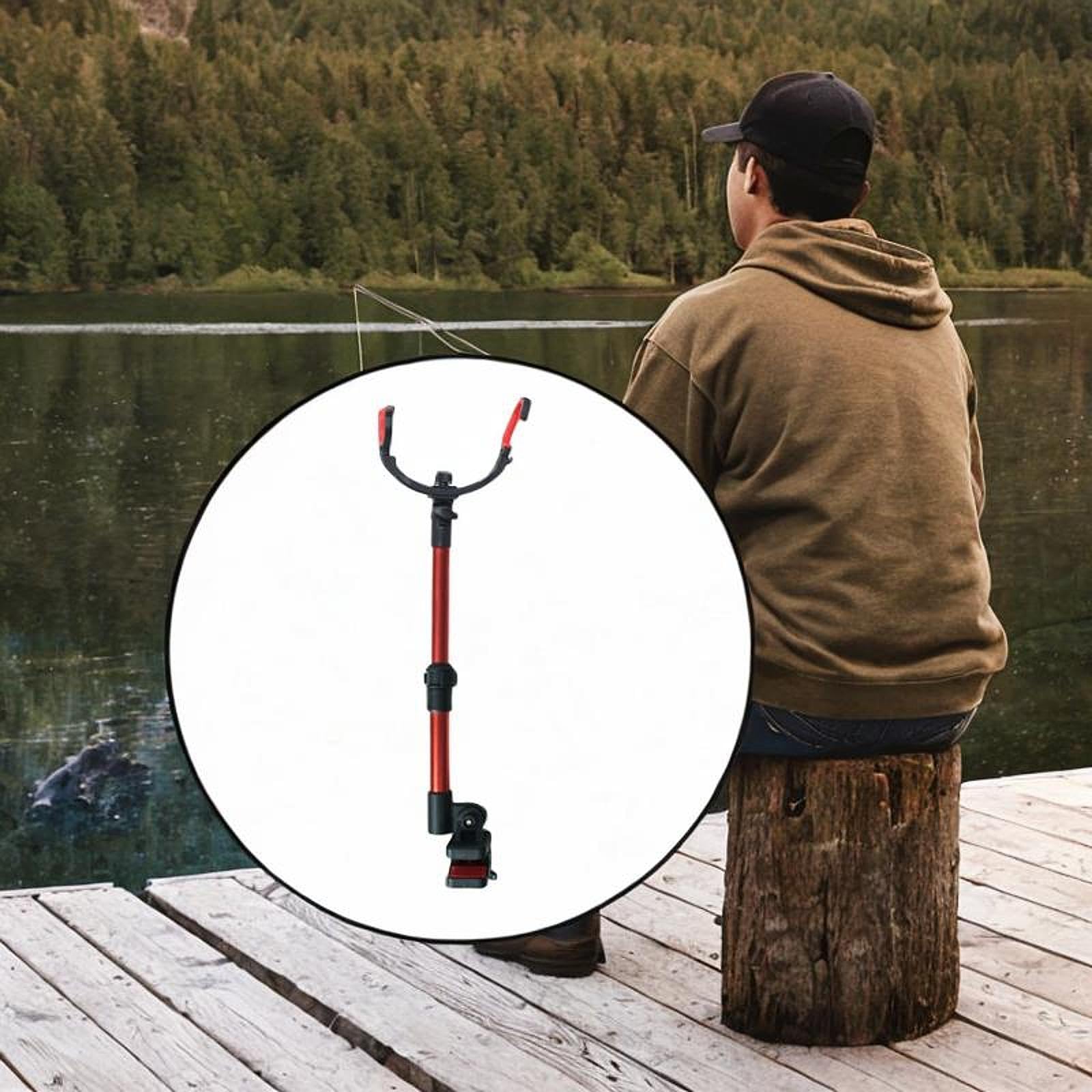 Support de Canne à Pêche pour Chaise, Support de Perche Télescopique pour Station d'accueil