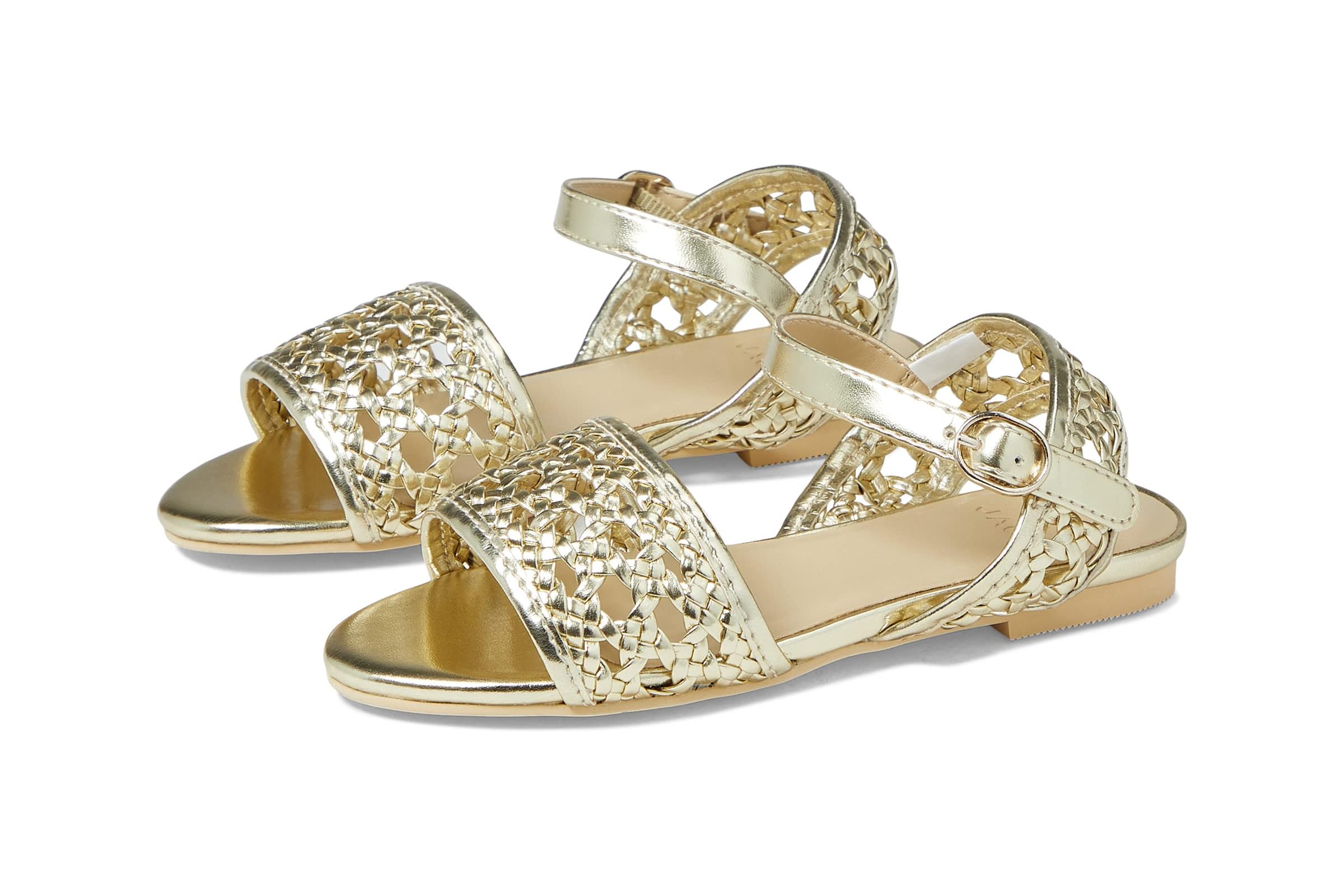 Janie and Jack Gold Braided Sandal (Toddler/Little Kid/Big Kid)