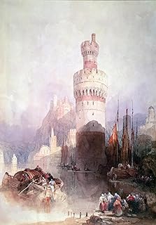 WGZGEFLEB Famous Painting Art Print Images Wall Pictures Oberwesel by David Roberts Abstract Art Picture for Home Decor 60x90cm