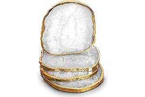 Stunning Agate Decor: Brazilian White Coasters for Refined Ambiance