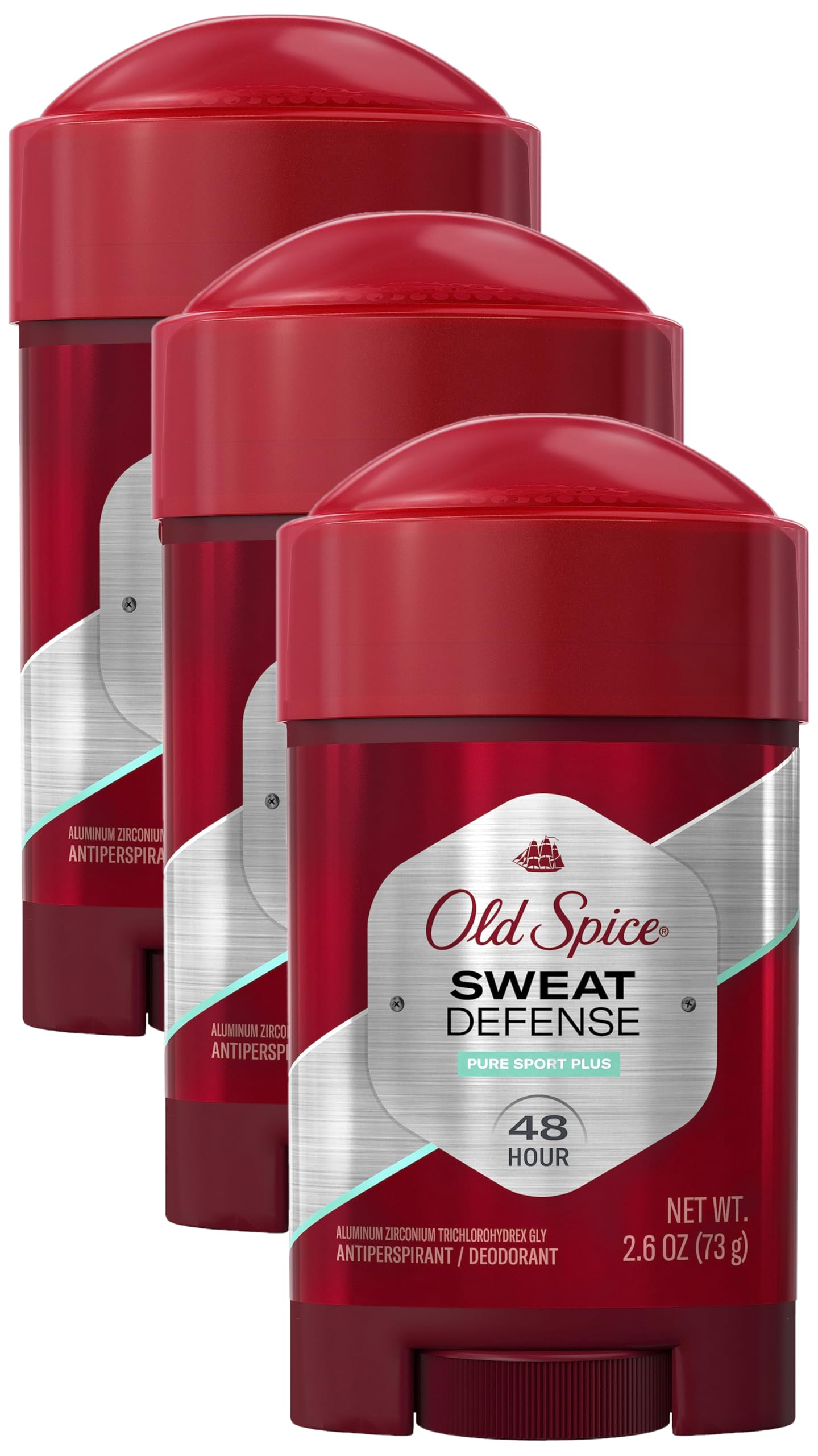 Old Spice Sweat Defense Antiperspirant and Deodorant Soft Solid for Men, Pure Sport Plus, 2.6 oz (Pack of 3)