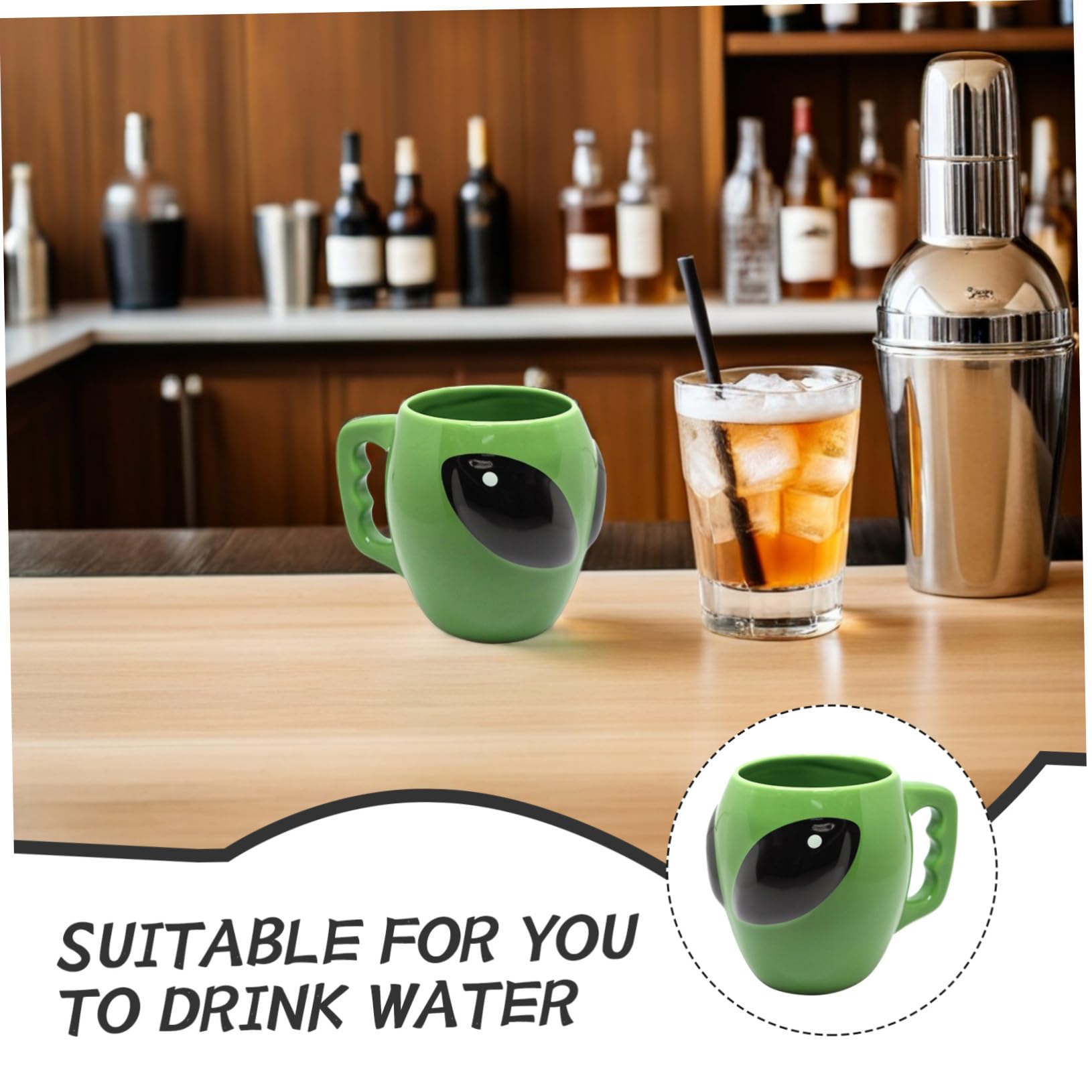 Artibetter Tazza in Ceramica da Caffè e Tè Multifunzione Resistente all'Usura Manico Curvo Ergonomico per Uso Quotidiano in Ufficio e Casa Design 3D Decorativo