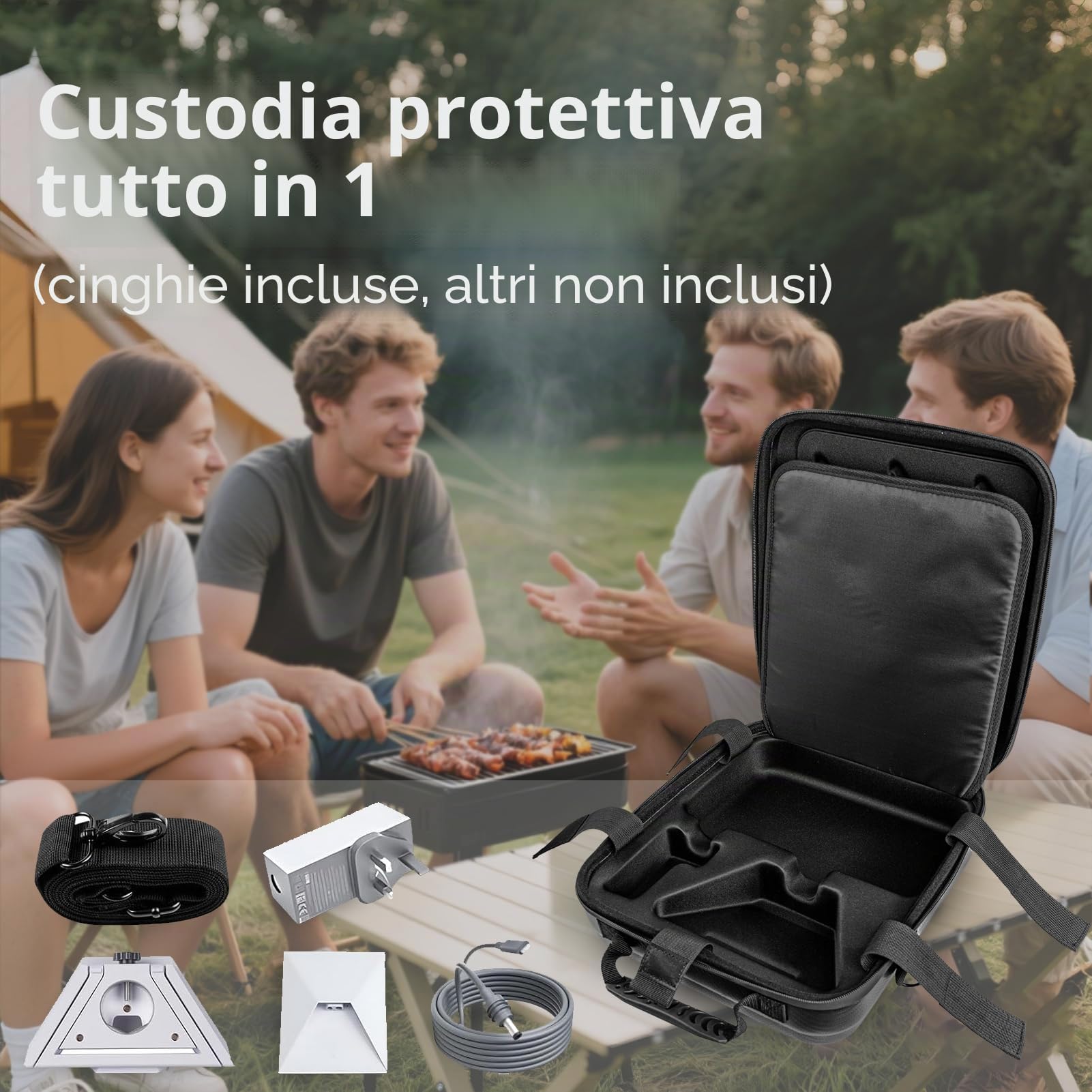 Starlink Mini Case Impermeabile Eva, Travel Ultraleggero con vani accessori, adattatore pipe, cavo Ethernet e alimentazione, Nero