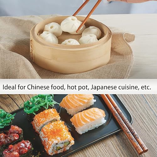 Miniatura 4 de Chopsticks Reusable- Chinese Style Chopsticks, Dragon and Phoenix Chopsticks Set with Holder and Carrying Bag, Natural Wooden Chopstick Gift Set 2