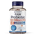 Wholesome Wellness Organic Raw Probiotics 100 Billion CFU, Dr Formulated for Women and Men, Complete Adult Supplement with Prebiotics and Digestive Enzymes; 30 Capsules, Shelf Stable