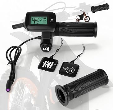 Tuttio Soleil 01 New Throttle Integrated Display with M Button,and Left Side Grips only for Soleil 01 Electric Dirt Bike,Note New and Old Throttle Cannot be Used interchangeably.48V - NFC
