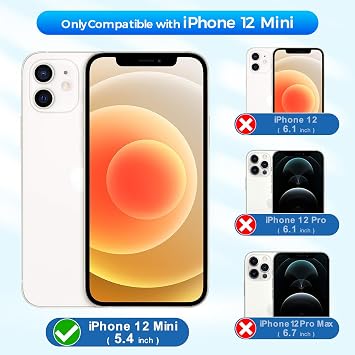 Whioltl Case for iPhone 12 Mini with [3 Pack] Tempered Glass Screen Protectors, Crystal Clear Phone Cover, Anti-Scratch and Shock-Absorption, Transparent Basic Case Compatible with Wireless Charger