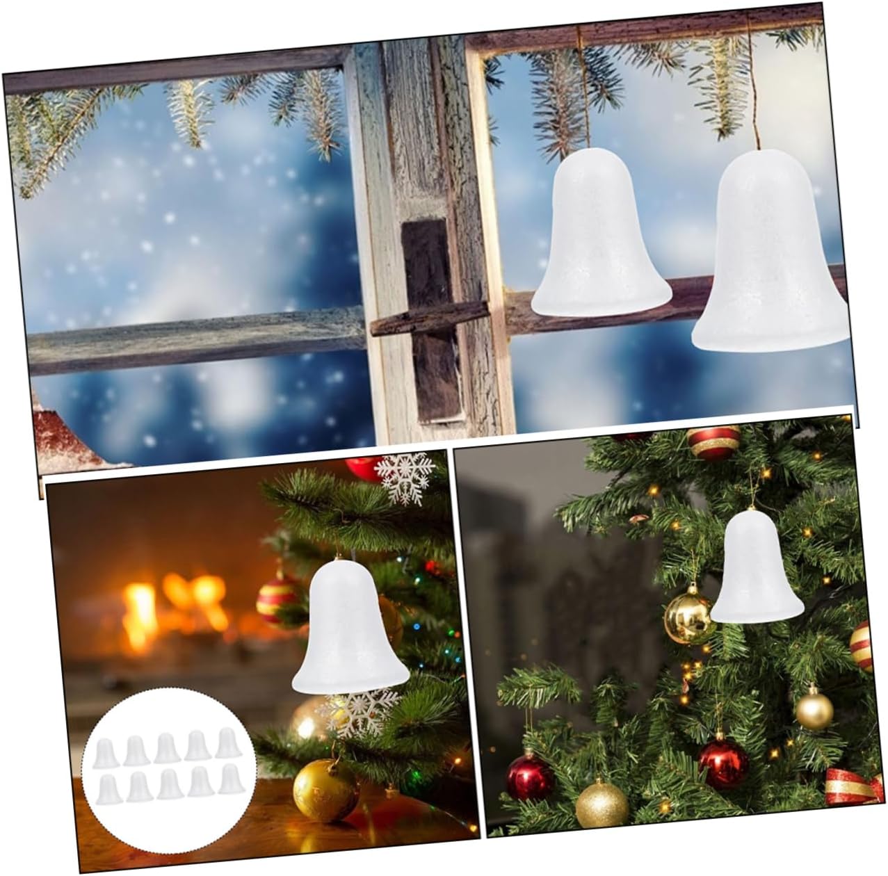 6Pcs Foam Jingle Bells for Christmas Tree Decor Bells for Crafts Festive DIY Material Unique Holiday Decorations Enhance Your Christmas Aesthetic