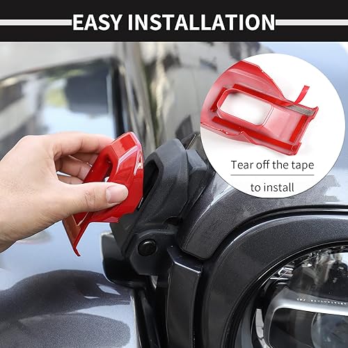 Miniatura 25 de Voodonala Para Jeep JL ABS Capó Cierres de Hebilla del Motor Cierre de Capó Cubierta Decoración Cubierta de Protección para Jeep Wrangler JL JLU Azul