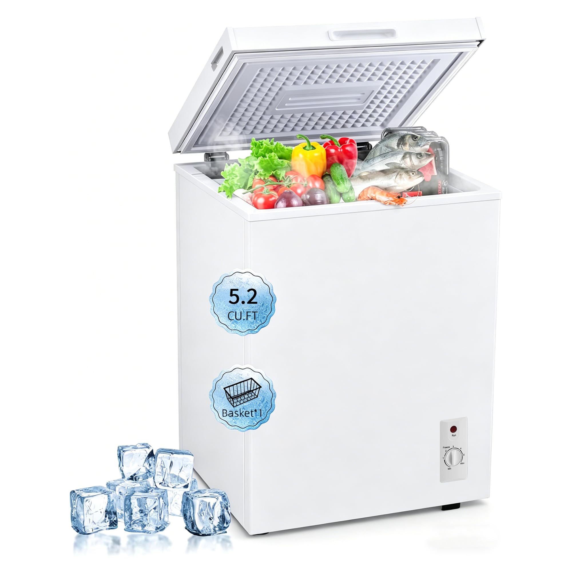 rosmena RO-FLG-100Q-WHITE-WRX 5.2 cu ft Chest Freezer White