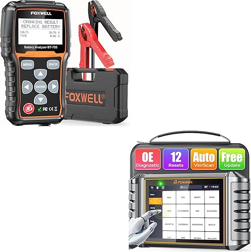 Escáner FOXWELL OBD2 NT726 y FOXWELL BT705 12V 24V Probador de batería de coche 2022
