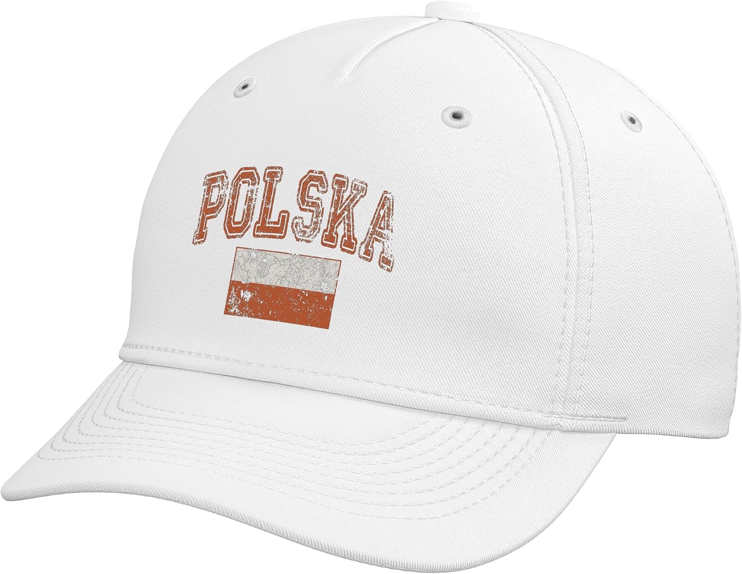 Vintage Retro Faded Polska Poland Flag Polish Pride Adjustable Baseball Hat