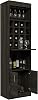 Tuhome Kava Bar CabinetHome Bar with 16 Cubbies for Bottles, Storage Cabinets, 2 Shelves and a 12 Wine Glass Rack, and Retractable Service Tray with a Modern Espresso Finish