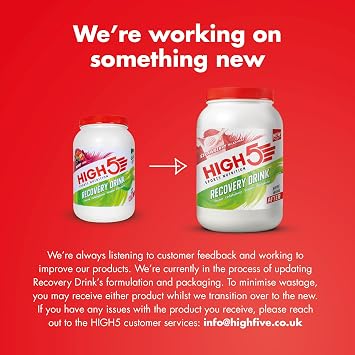 HIGH5 Recovery Drink, Protein Powder & Electrolytes, Strawberry,450g
