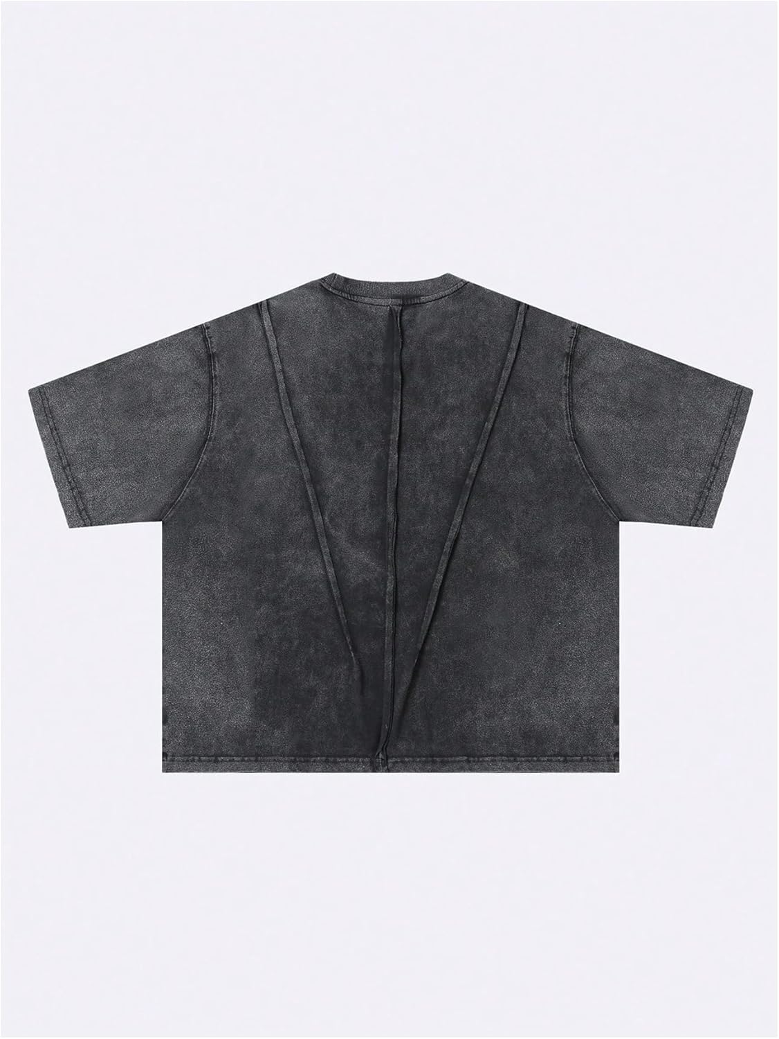 GORGLITTER Men's Y2k Ovesized Cropped T Shirts Short Sleeve Gym Drop Shoulder Crewneck Washed Tops - Image 2