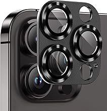 For iPhone 13 Pro/iPhone 13 Pro Max Camera Film, iPhone 13 Pro/iPhone 13 Pro Max Camera Protection Film, Shockproof, Overexposure Prevention, Aluminum Alloy Camera Cover (Black)