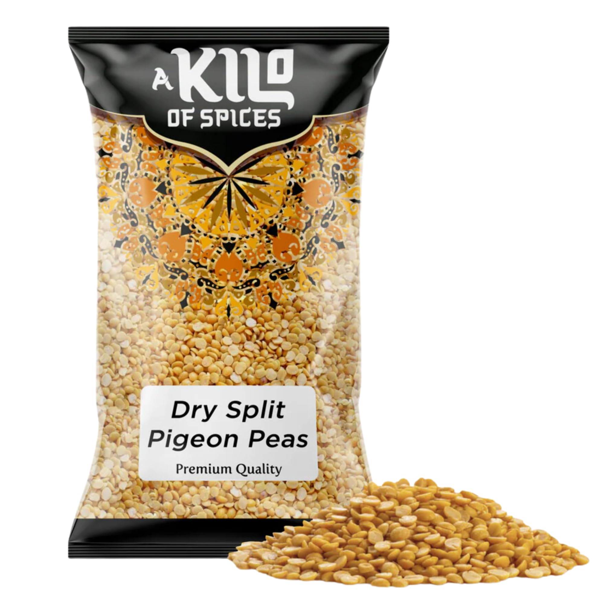 A Kilo of Spices | Dry Split Pigeon Peas The Perfect Addition to Your Pantry for Vegan and Vegetarian | Add a Touch of Comfort and Nourishment to Your Meals with Dry Split Pigeon Peas (Toor Dal) 1Kg