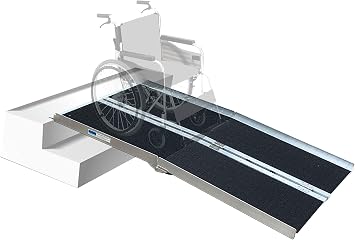 Hapelo Updated Single Fold Non-Skid Aluminum Scooter Mobility Wheelchair Ramp,6 Lightweight Portable, Holds Up 600 lbs