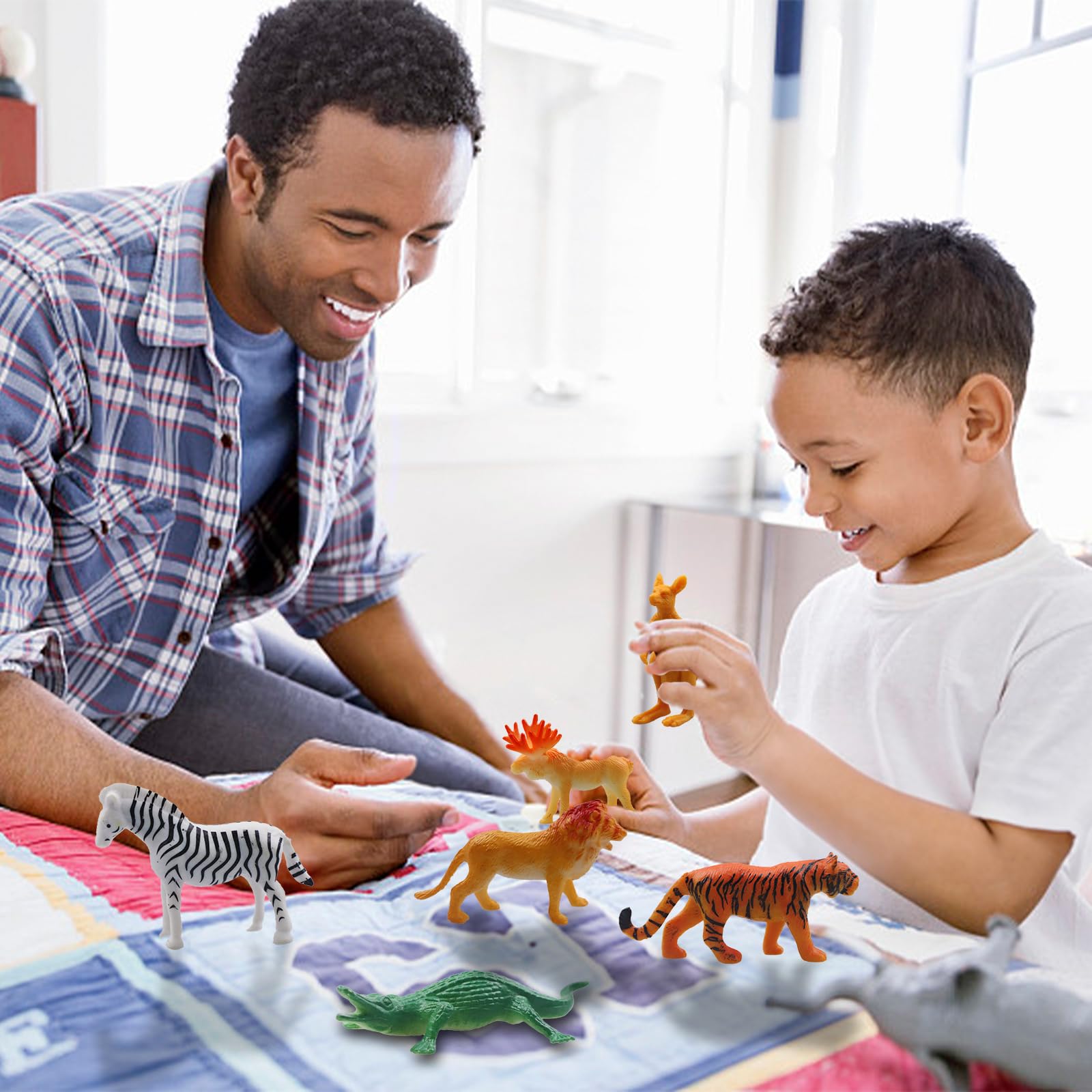 Amazon.co.jp: LEBERY サファリアニマルフィギュア おもちゃ 53個 ミニ